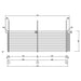 A structural drawing of the GardenHouse24 USA Hedland 70 Garden Room highlights its horizontal wooden log layout and precise wall measurements