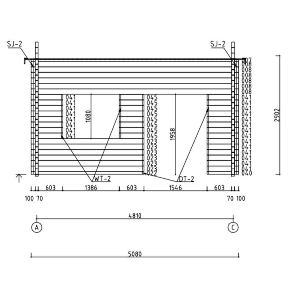 A technical drawing shows the front view dimensions and layout of the GardenHouse24 USA Lerum 70 Garden Room in precise measurements