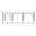 A technical elevation drawing of the GardenHouse24 USA ALU Concept 70L Garden Room displays front wall dimensions, window sections, and material layering