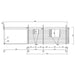 A technical elevation drawing shows the side wall layout and window placements of the GardenHouse24 USA Pamplona 70 Garden Room