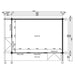 A technical floor plan of the GardenHouse24 USA Lisa 70B Garden Room shows interior dimensions and wall placements in square meters with exact measurements