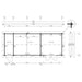 A technical floor plan of the GardenHouse24 USA Mikelli 44 Garden Room shows interior wall divisions, door placements, and room dimensions in square meters