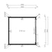 A top-down blueprint of the GardenHouse24 USA Q Bic ALU 70G Garden Room shows an 8.18 square meter layout with clear wall and door markings