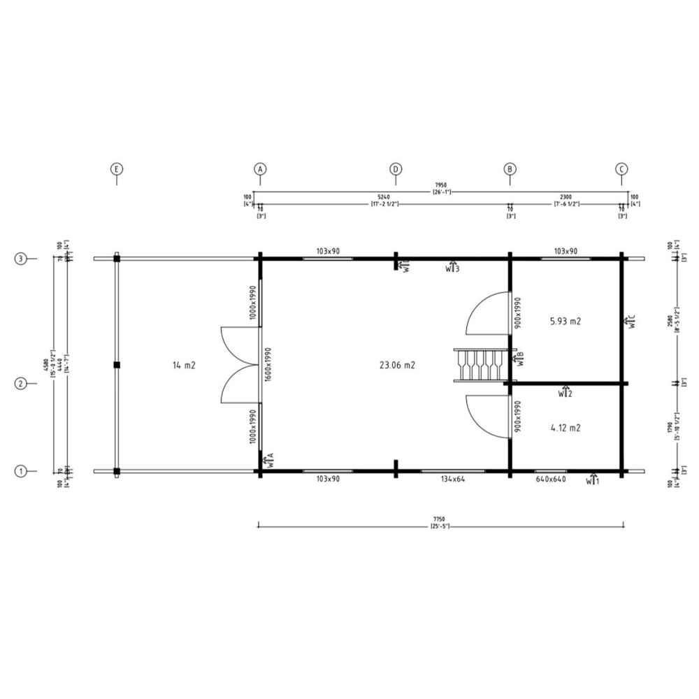 A top-down floor plan diagram outlines the interior layout of the GardenHouse24 USA Lake House 70A Garden Room, with labeled room sizes and wall measurements