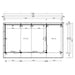 A top-down floor plan of the GardenHouse24 USA ALU Concept 70O Garden Room shows room dimensions and layout details for both interior and exterior spaces