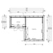 A top-down floor plan sketch outlines two connected rooms inside the GardenHouse24 USA ALU Concept 70M Garden Room, with detailed measurements and doorway placements