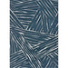 A top-down view displays the full geometric leaf pattern of Couristan Dolce Indoor/Outdoor Rug - Parquet/Ink with overlapping ivory lines