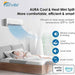 A woman sleeps comfortably under cool airflow from a wall-mounted uni ofSenville 28000 BTU Tri-Zone Mini Split Air Conditioner - Heat Pump - SENA30HFT's smart features and quiet operation