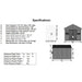 A black-and-white diagram shows the exact dimensions and measurements for the Outdoor Living Today 12×16 Double Door Space Master Storage Shed, including width, depth, and door size