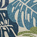 A close-up detail of the Couristan Covington Indoor/Outdoor Rug - Monstera/Cream-Multi shows tightly looped fibers and crisp leaf outlines