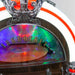 A close-up of the turntable inside the Arkrocket Taurus II Jukebox - Dark Oak 2024 New Upgrade with glowing colors