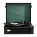 A close-up shot shows the Arkrocket Coryphaeus Bluetooth Record Player with Record Storage Case (BlackGreen) open