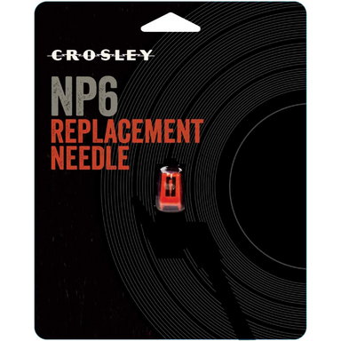 A close-up view of the Crosley NP6 Replacement Needle in red, highlighting its shape and design