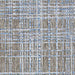 A close-up view shows the tightly woven texture of the Couristan Charm Indoor/Outdoor Rug - Ohe/Sand-Ivory with raised, striped threads in sand, ivory, and soft blue