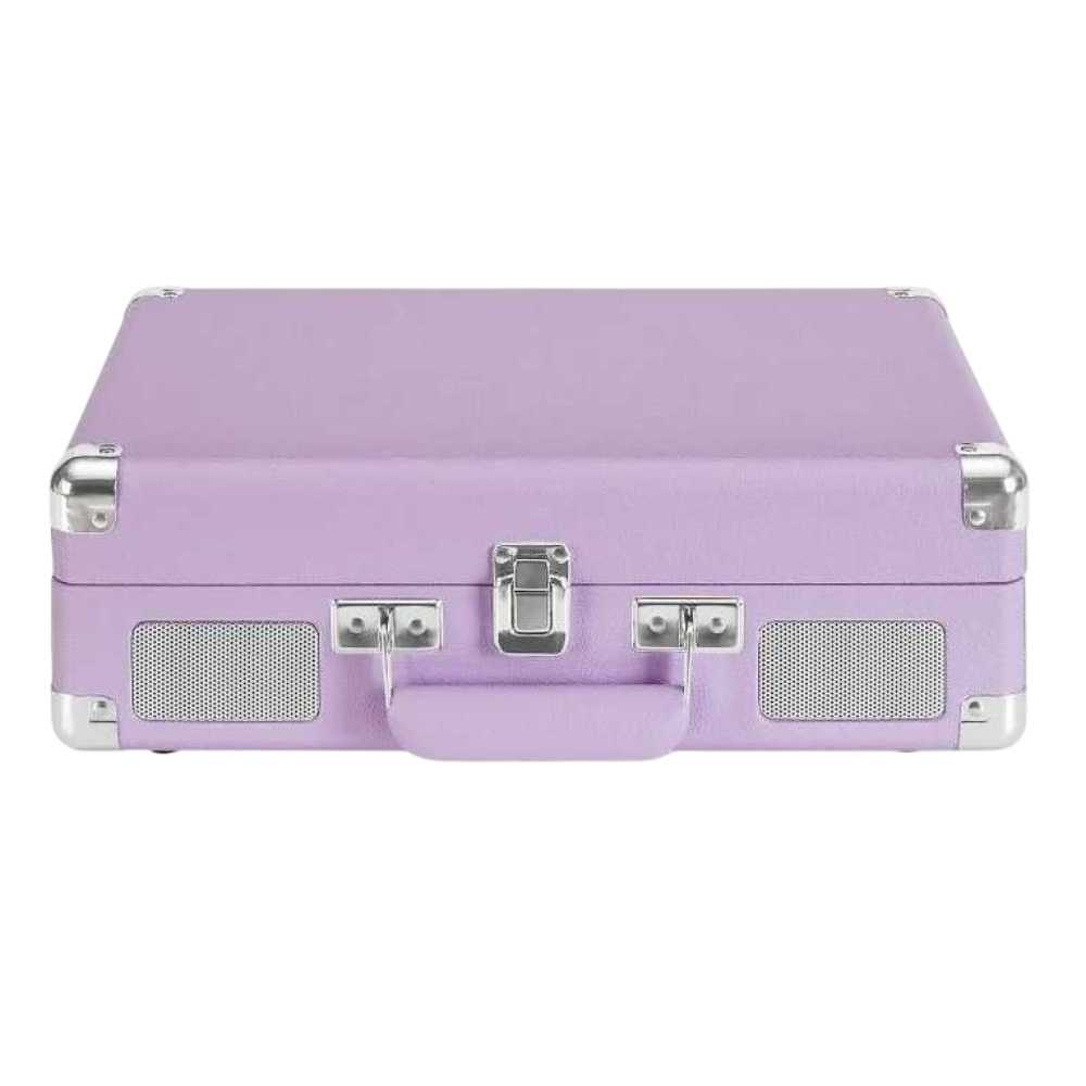 A closed view of the Crosley Cruiser Plus Portable Turntable with Bluetooth InOut - Lavender