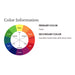 A color chart highlights that the Couristan Covington Indoor/Outdoor Rug - Monstera/Cream-Multi features cream as its primary color with blue and green shades as secondary tones