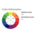 A color wheel alongside text identifying green as the primary color and ivory as the secondary color of the Couristan Cottages Indoor/Outdoor Rug - Southport/Green