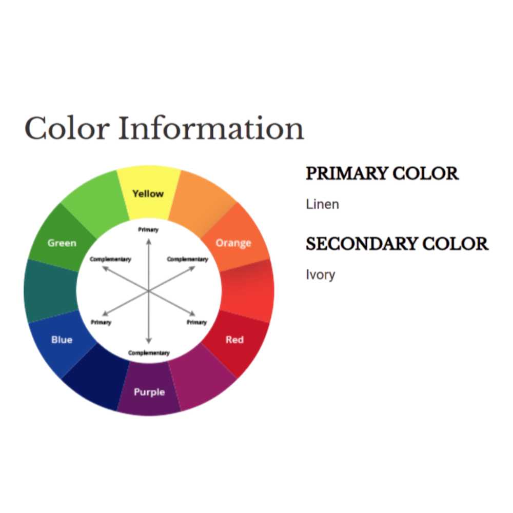 A color wheel graphic next to text shows that the Couristan Ascot Indoor/Outdoor Rug - Windowpane/Linen has a primary color of linen and a secondary color of ivory