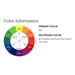 A color wheel with text describes the Couristan Cape Indoor/Outdoor Rug - Fayston/Multi as multi-colored with accents like burnt kindling, coral, and teal