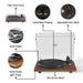 A detailed breakdown of the Crosley KT6101 K-Series Turntable System - Mahogany displays its switchable preamp, anti-skate adjustment, steel platter, and MDF plinth