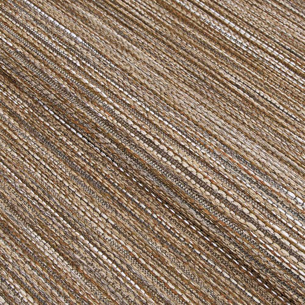 A detailed close-up of the Couristan Cape Indoor/Outdoor Rug - Hinsdale/Brown-Ivory, showing its tightly woven, striped texture
