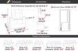 A detailed schematic of the Valencia Piacenza Power Headrest Edition Home Theater Seating dimensions and configurations