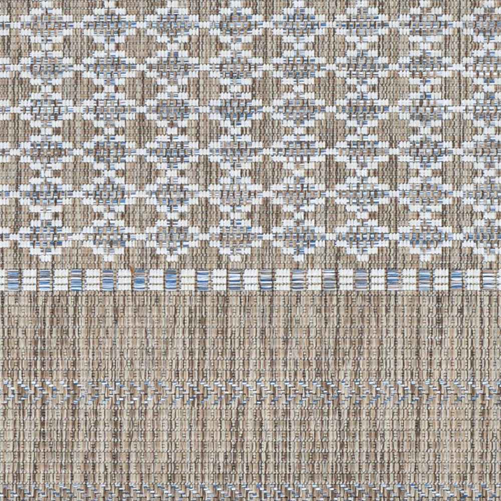 A detailed shot of the Couristan Charm Indoor/Outdoor Rug - Yukon/Twig features an intricate diamond pattern in a tight weave