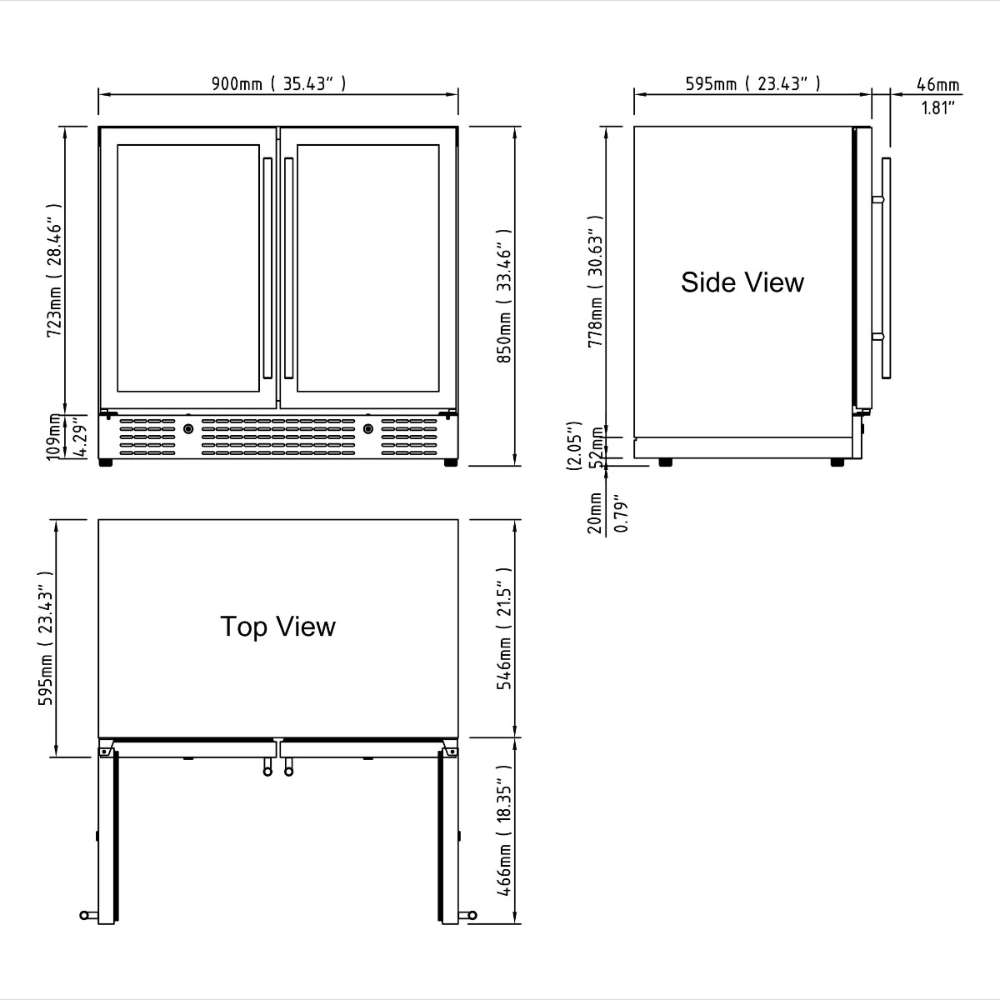 KingsBottle 36" Beer and Wine Cooler Combination with Low-E Glass Door-Freedom Room