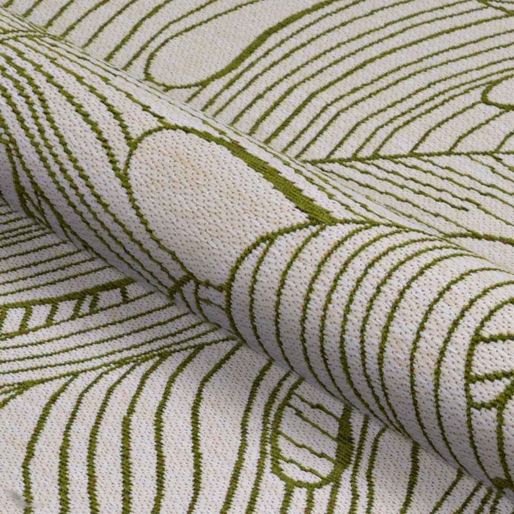 A detailed view highlights the texture and raised leaf lines on the Couristan Castille Indoor/Outdoor Rug - Palma/Fern