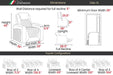 A diagram of Valencia Oslo XL Home Theater Seating displaying dimensions, wall clearance, and popular seating configurations