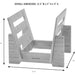 A diagram of the Crosley Record Storage Display Stand - Bamboo shows its 12.5 width, 11 height, and 11 depth