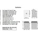 A diagram of the Outdoor Living Today 8×8 Sunshed Garden Shed provides detailed size specifications, including window and door measurements