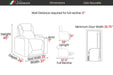 A diagram of the Valencia Oslo Nouvelle Home Theater Seating details its compact dimensions