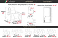 A diagram showing dimensions and configurations of the Valencia Oslo Modern Home Theater Seating, including single seats, rows, and loveseat options