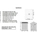 A diagram showing measurements and specifications of the Outdoor Living Today 8×8 Gardener Shed, including floor size, height, and window dimensions
