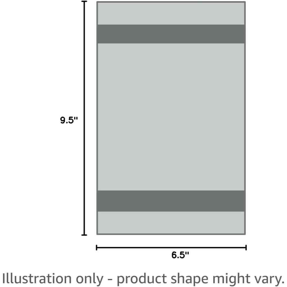 A diagram showing the dimensions of the Crosley Record Cleaning Cloth (5-Pack) as 9.5 inches by 6.5 inches with a rectangular shape