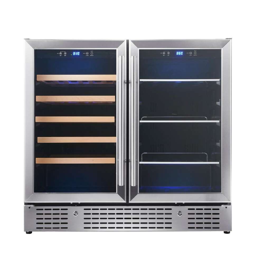 KingsBottle 36" Beer and Wine Cooler Combination with Low-E Glass Door-Freedom Room