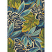 A full rectangular view of the Couristan Covington Indoor/Outdoor Rug - Areca Palms/Brown-Forest Green