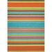 A full rectangular view of the Couristan Covington Indoor/Outdoor Rug - Sherbet Stripe/Multi shows its repeating vibrant stripe pattern from end to end