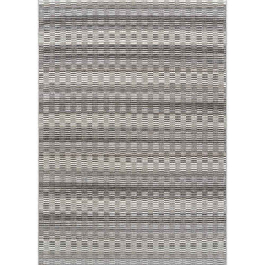 A full top-down view of the Couristan Cape Indoor/Outdoor Rug - Torrent/Sky Blue-Grey shows its evenly spaced horizontal pattern