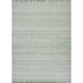 A full top-down view shows the Couristan Ascot Indoor/Outdoor Rug - Windowpane/Celedon with a soft green checkered pattern and fringe edges