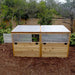A fully closed structure with translucent lids covering plants shows how the Outdoor Living Today 6×3 Raised Garden Bed protects crops from weather