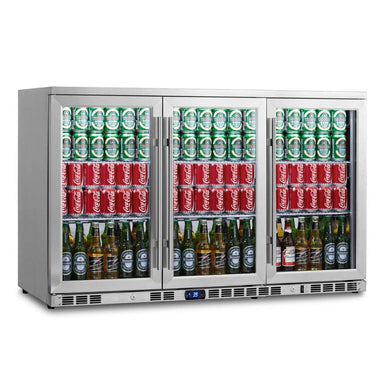 KingsBottle 53 Inch Heating Glass 3 Door Large Beverage Refrigerator-Freedom Room