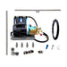 A high-pressure pump unit with various nozzles and fittings laid out is part of the Aeromist Pinnacle 1000 PSI Misting System kit