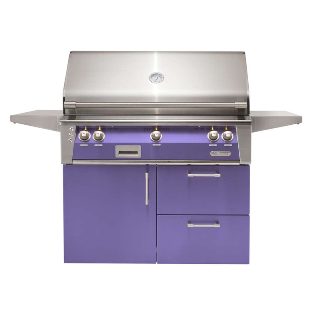 Alfresco Grills 42 Luxury Grill Refrigerated Cart Model in Lilac brings a unique, stylish purple finish