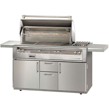 Alfresco Grills 56″ Deluxe Grill Refrigerated Cart Model in sleek stainless steel