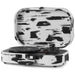 An angled view of the Crosley Discovery Portable Turntable with Bluetooth Out - Black & White shows