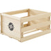 An angled view of the Crosley Tool-less Assembly Record Storage Crate - Natural