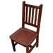 Angled front view of Fireside Lodge Barnwood Prairie Dining Side Chair showing its rustic solid wood seat and vertical slatted back