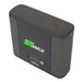 Angled front view of SKYTRAK ST MAX Launch Monitor featuring its green logo, textured side panels, and top indicator symbols